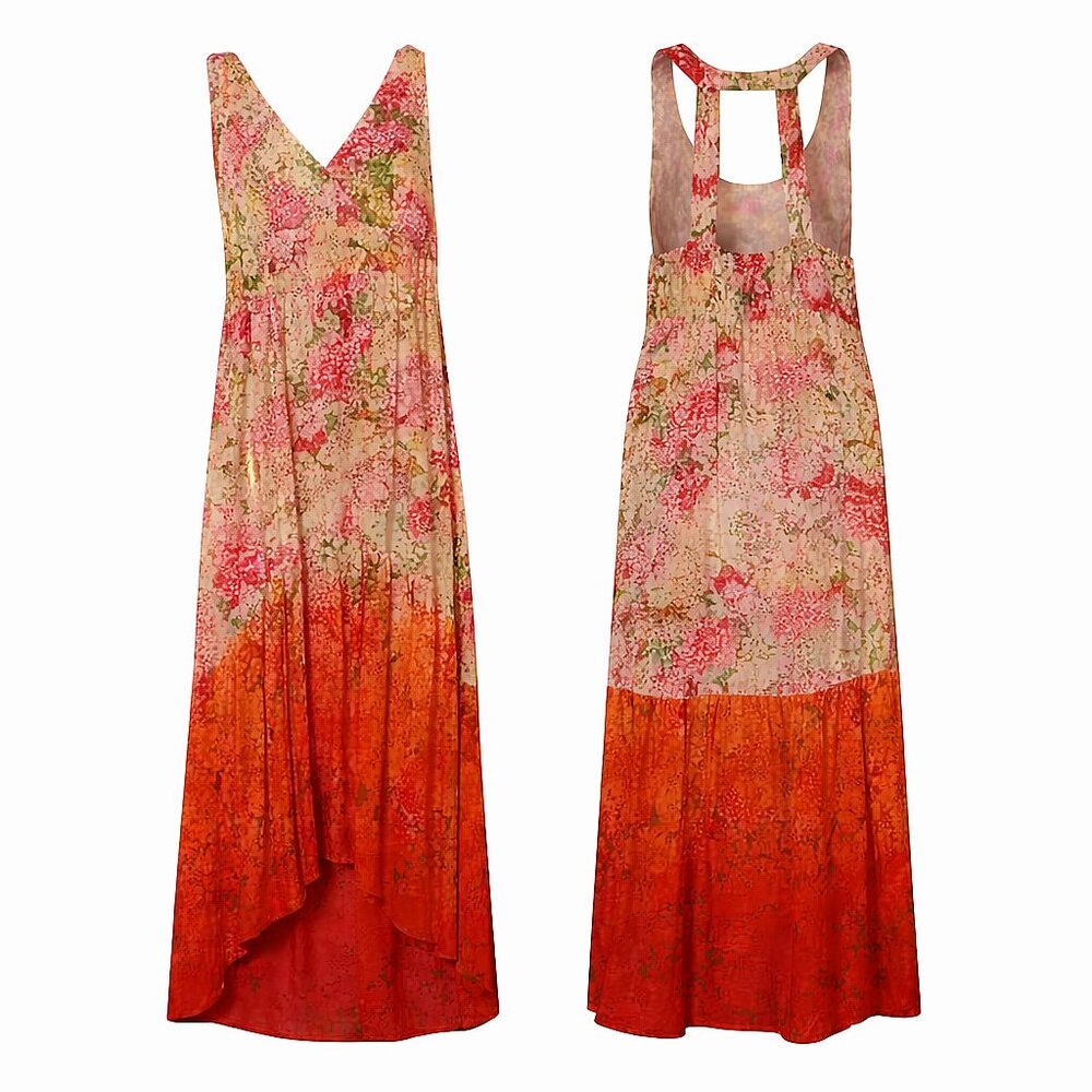 Angie Maxi Sundress Soft Flowy Floral Hi-Low - Small - Picture 2 of 7